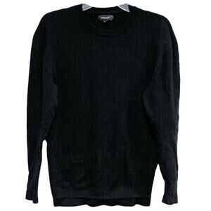 Proof Huckberry Mens 72 Hour Merino Wool Sweater XL Black Minimalist Waffle Knit